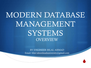 MODERN DATABASE MANAGEMENT SYSTEMS