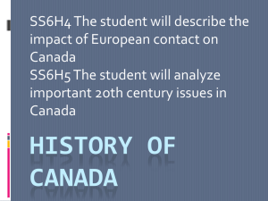 Notes - History of Canada
