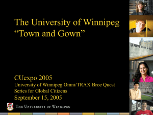 Presentation Slides - The University of Winnipeg