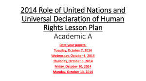 2014 Role of United Nations and Universal Declaration of Human