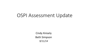 OSPI Assessment Update - North Central Education Service District