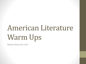 American Literature Warm Ups