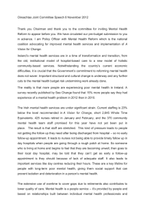 Mental Health Reform Opening Statement