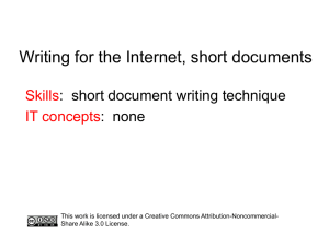 Writing for the Internet, short documents