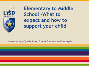 Elementary to Middle School *What to expect and how to support