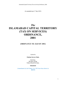 Tax on Services - Federal Board of Revenue
