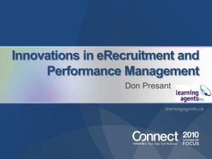 Innovations in eRecruitment and Performance Management