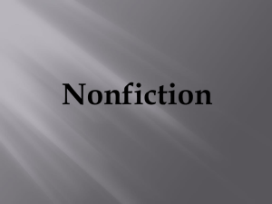 Elements of Nonfiction continued…