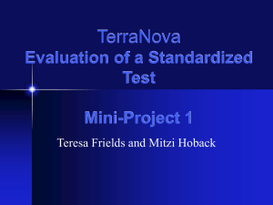 TerraNova Evaluation of a Standardized Test Mini