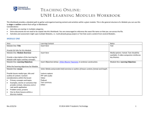UNH Learning Modules Workbook