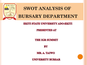 swot analysis of bursary department