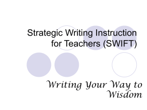 Day One - Strategic Writing Instruction for Teachers