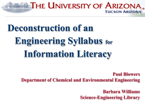 Deconstruction of an Engineering Syllabus for Information Literacy