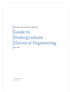 Guide to Undergraduate Chemical Engineering