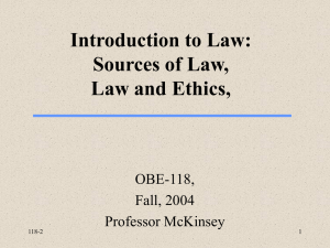 Introduction to Law: Law and Ethics