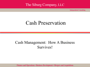 Cash Preservation - The Siburg Company
