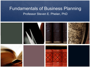Fundamentals of Business Planning