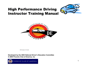 Instructor Clinic Slides Subset - Rocky Mountain Region Porsche Club