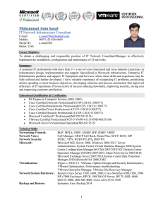 Muhammad Asim Saeed IT Network Infrastructure Consultant E