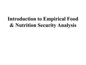 Food Security: Introduction - National Food Policy Capacity