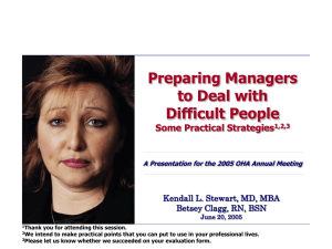 Preparing Managers to Deal with Difficult People