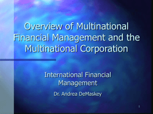 Overview of Multinational Financial Management
