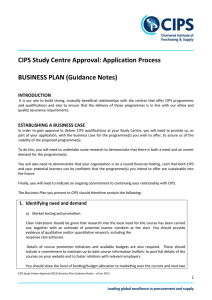 Application Process BUSINESS PLAN (Guidance Notes)