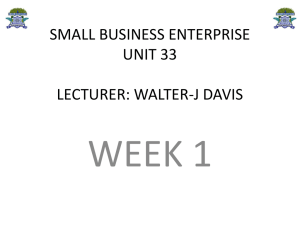 small business enterpriseunit 33lecturer: walter