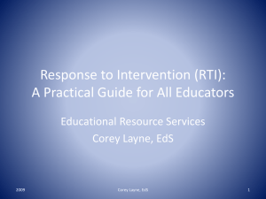 Response to Intervention (RTI) - Educational Resource Services