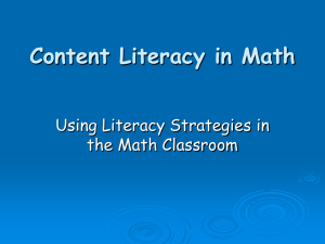 Content Literacy in Math - Literacy-in
