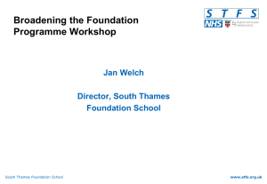 July 2014 Workshop Presentation - South Thames Foundation School