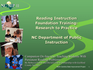 Reading Instruction Foundation Training - NCSIP