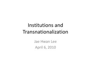 Institutions and Transnationalization