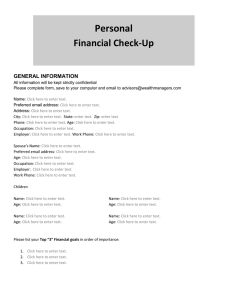 Personal Financial Check