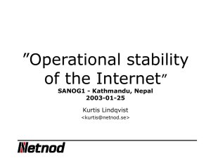 Netnod ”Operational stability of the Internet”