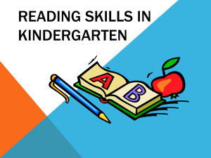 Reading Skills in Kindergarten