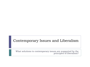 Contemporary Issues and Liberalism