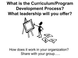 The Curriculum/Program Development Process