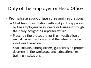 Duty of the Employer or Head Office