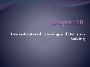 Issues-Centered Learning and Decision Making