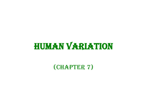 Human Variation