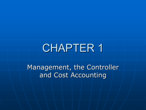 Management, The Controller and Cost Accounting