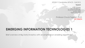Big Data Analytics - Seidenberg School of Computer Science and