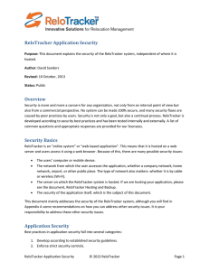 ReloTracker Application Security