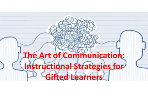 The Art of Communication: Instructional Strategies for Gifted Learners