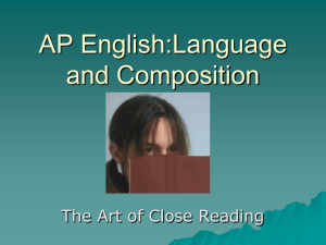 AP English: - English with Ms. Owen