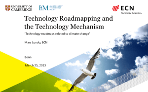 Presentation of the background paper on technology road