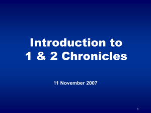 Introduction to 1 & 2 Chronicles