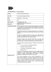 Job Specification for Criminal Justice Services Manager