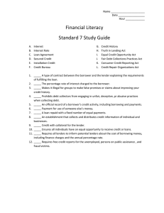 Name Date Hour ______ Financial Literacy Standard 7 Study Guide